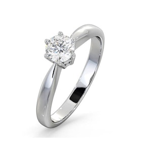 Certified High Set Chloe 18K White Gold Diamond Engagement Ring 0.50CT