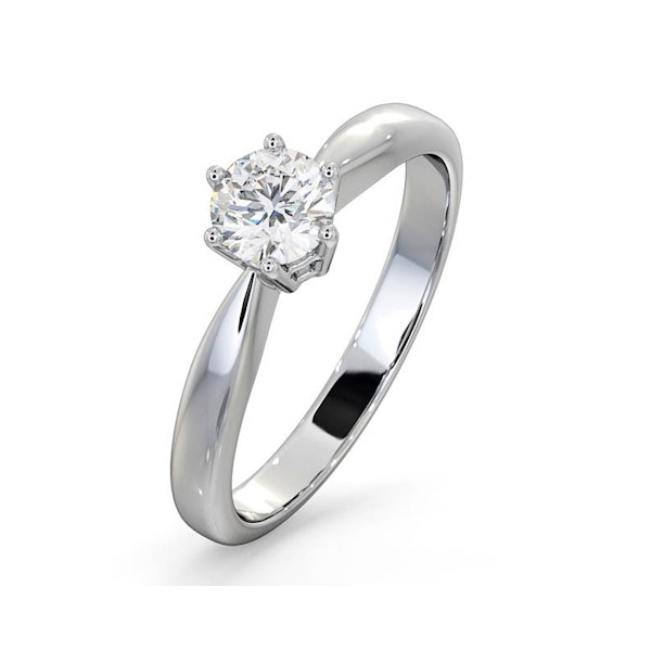 Certified 0.50CT Chloe High 18K White Gold Engagement Ring E/VS1 - Image 1