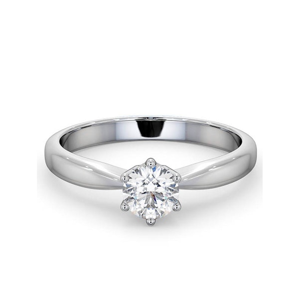 Platinum Half Carat Diamond Engagement Ring High Set Chloe Lab F/VS1 - Image 3