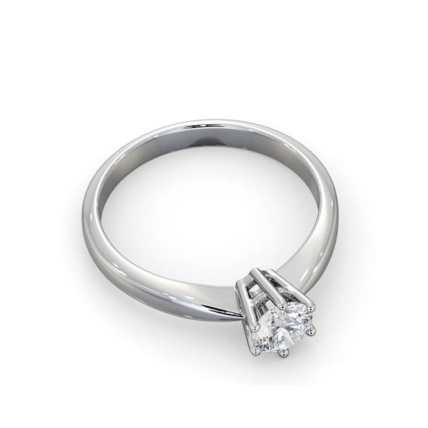 Certified 0.50CT Chloe High 18K White Gold Engagement Ring E/VS2 - Image 4