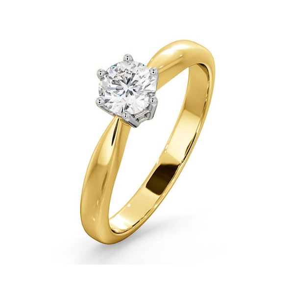 Certified 0.50CT Chloe High 18K Gold Engagement Ring E/VS2 - Image 1