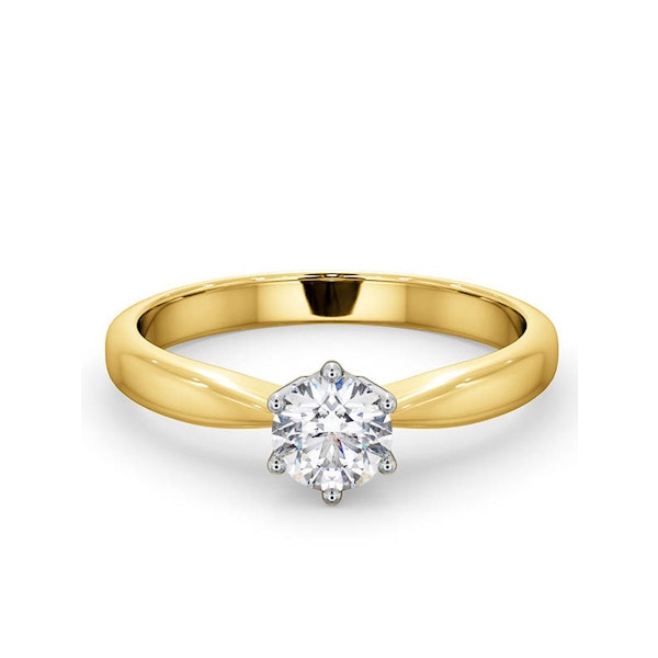 Half Carat Diamond Engagement Ring High Set Chloe Lab F/VS1 18K Gold - Image 3