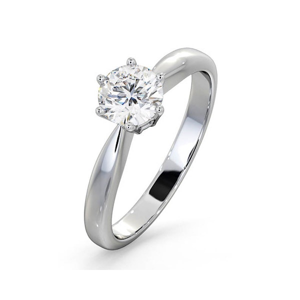 Certified 0.70CT Chloe High Platinum Engagement Ring E/VS2 - Image 1