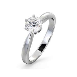 Certified 0.70CT Chloe High 18K White Gold Engagement Ring E/VS2