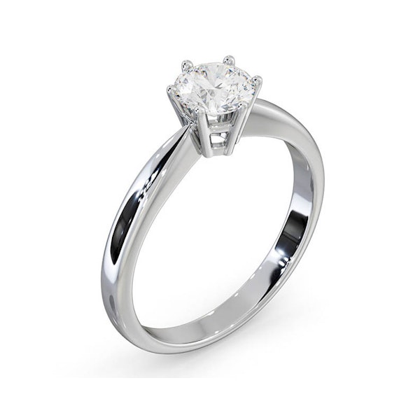 Certified 0.70CT Chloe High 18K White Gold Engagement Ring E/VS1 - Image 2