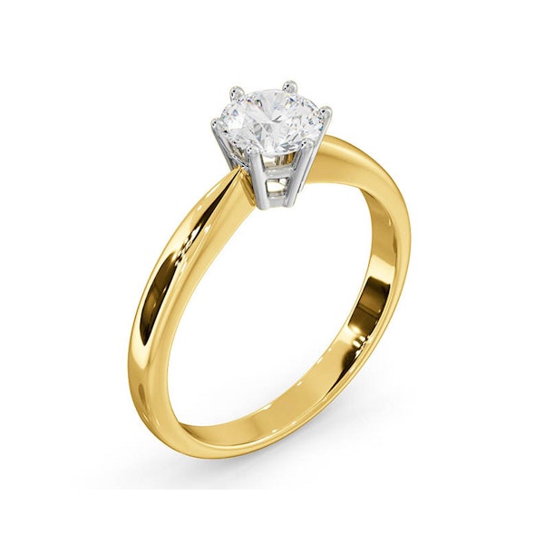 Certified High Set Chloe 18KY DIAMOND Engagement Ring 0.75CT - Image 2