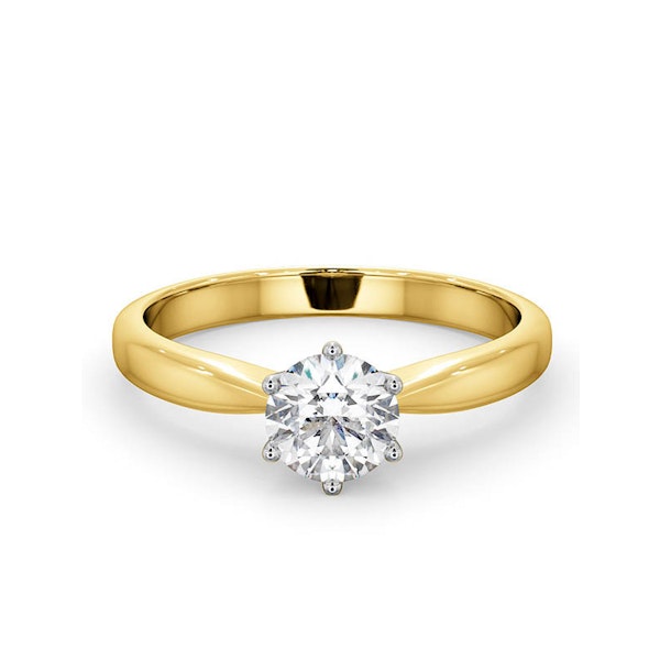Certified High Set Chloe 18KY DIAMOND Engagement Ring 0.75CT - Image 3