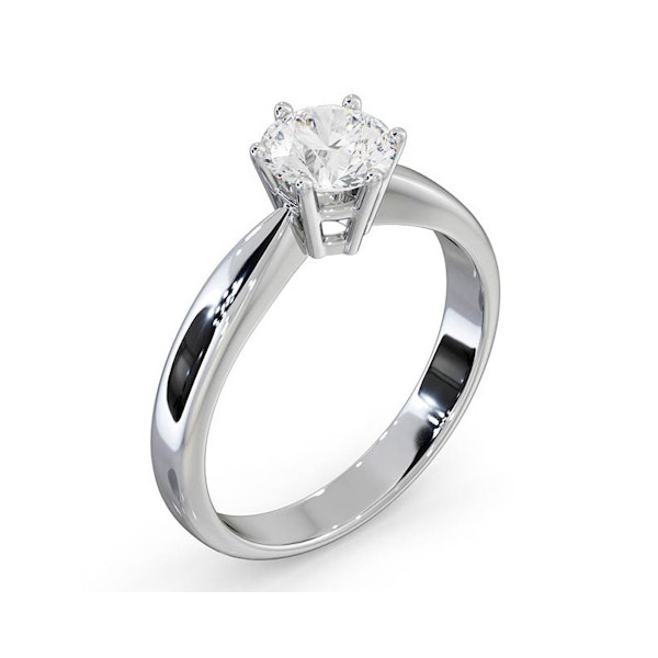 Certified 0.90CT Chloe High 18K White Gold Engagement Ring G/SI2 - Image 2