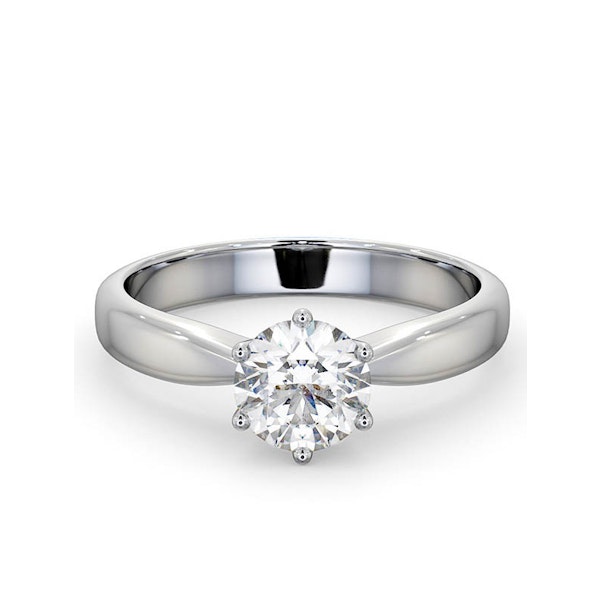 Certified 0.90CT Chloe High 18K White Gold Engagement Ring G/SI1 - Image 3