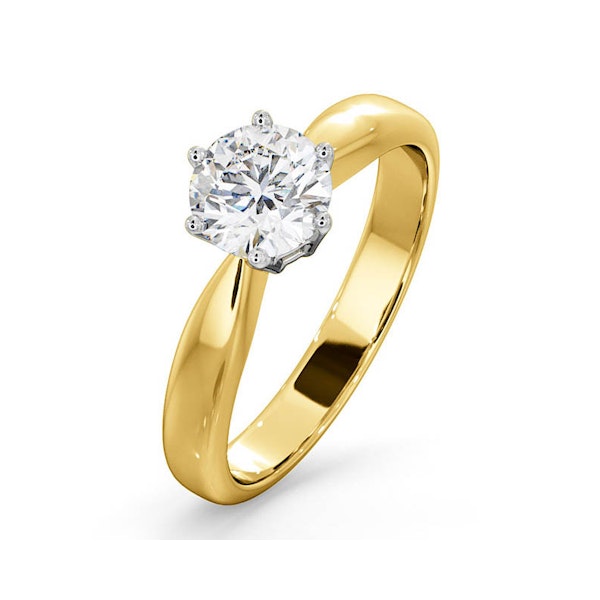 Certified 0.90CT Chloe High 18K Gold Engagement Ring E/VS1 - Image 1