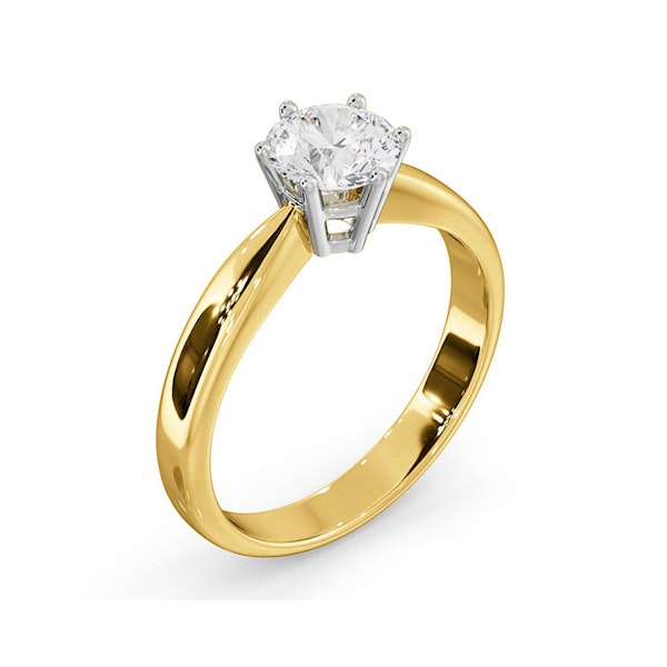 Certified 0.90CT Chloe High 18K Gold Engagement Ring E/VS2 - Image 2