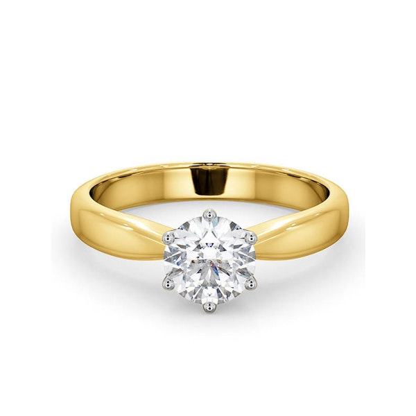 Certified 0.90CT Chloe High 18K Gold Engagement Ring E/VS1 - Image 3