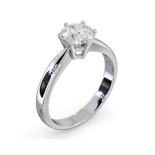 Certified 1.00CT Chloe High 18K White Gold Engagement Ring G/SI1 - Image 2
