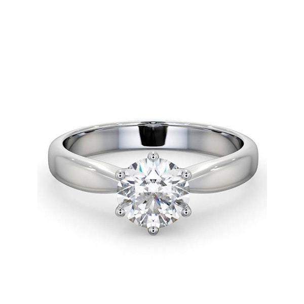 Certified 1.00CT Chloe High Platinum Engagement Ring E/VS2 - Image 3