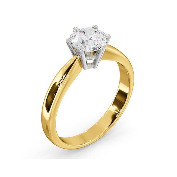 Certified 1.00CT Chloe High 18K Gold Engagement Ring E/VS1 - Image 2