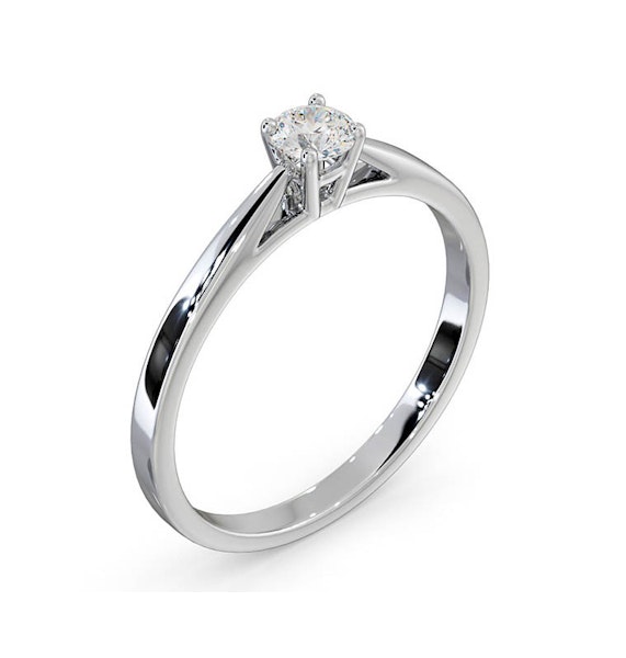 Engagement Ring Certified Elysia 18K White Gold Diamond 0.25CT - Image 2