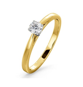 Engagement Ring Certified Petra 18K Gold Diamond 0.25CT-G-H/SI