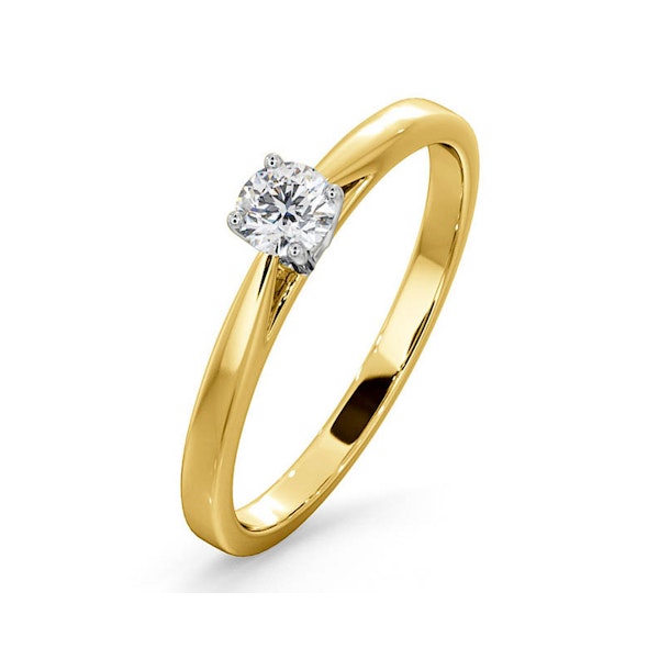 Engagement Ring Certified Petra 18K Gold Diamond 0.25CT-F-G/VS - Image 1
