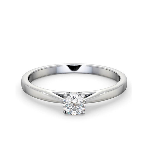 Engagement Ring Certified Elysia 18K White Gold Diamond 0.33CT-F-G/VS - Image 3
