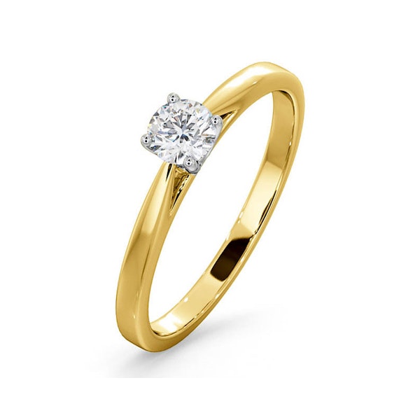 Engagement Ring Certified Petra 18K Gold Diamond 0.33CT-G-H/SI - Image 1