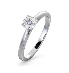 Engagement Ring Certified Elysia 18K White Gold Diamond 0.50CT