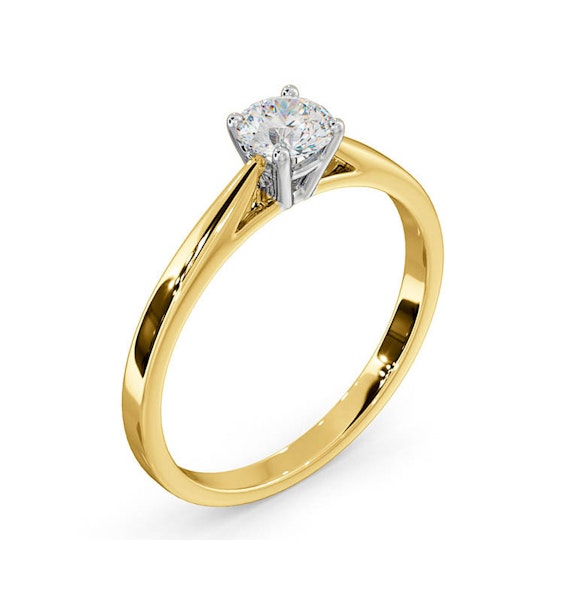 Engagement Ring Certified 0.50CT Elysia 18K Gold E/VS2 - Image 2