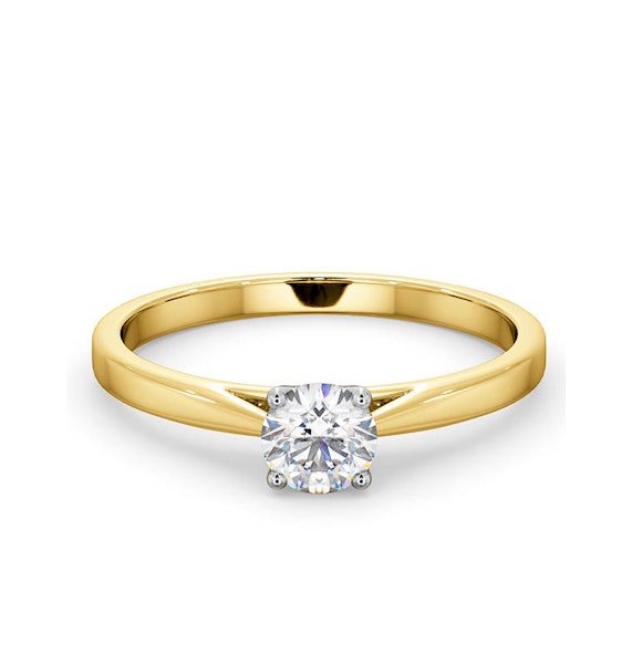 Engagement Ring Certified 0.50CT Elysia 18K Gold E/VS2 - Image 3