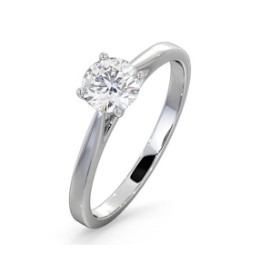 Engagement Ring Certified 0.70CT Elysia 18K White Gold E/VS2