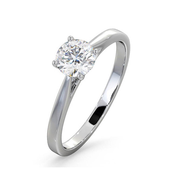 Engagement Ring Certified 0.70CT Elysia 18K White Gold E/VS1 - Image 1