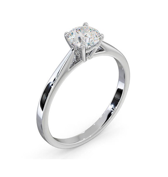 Engagement Ring Certified 0.70CT Elysia Platinum E/VS1 - Image 2
