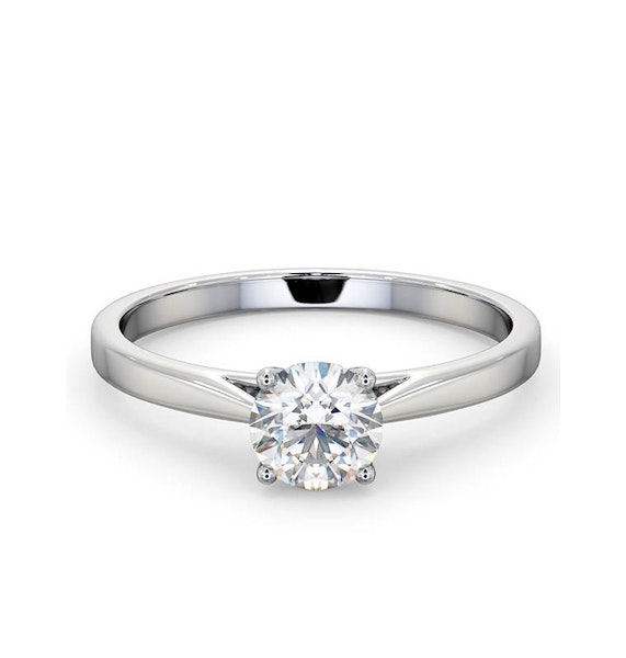 Engagement Ring Certified 0.70CT Elysia 18K White Gold E/VS1 - Image 3