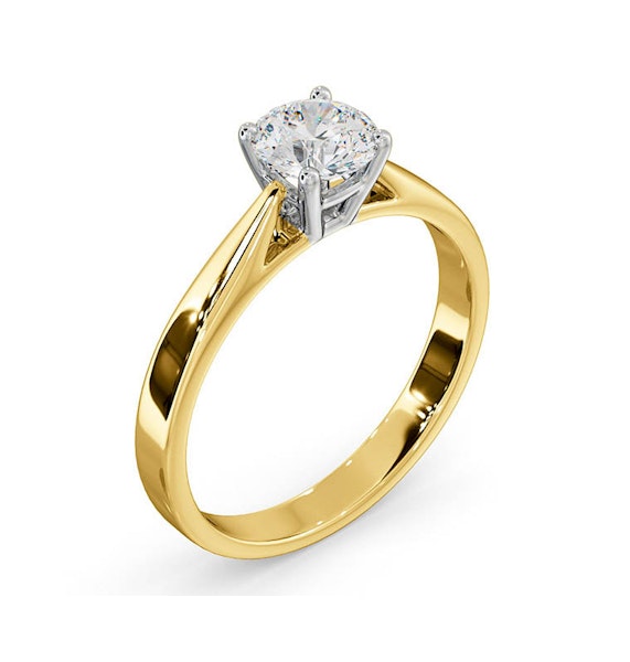 Engagement Ring Certified 0.90CT Elysia 18K Gold G/SI1 - Image 2