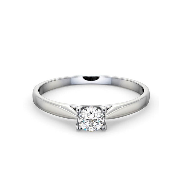 Certified Grace 18K White Gold Diamond Engagement Ring 0.25CT-G-H/SI - Image 3