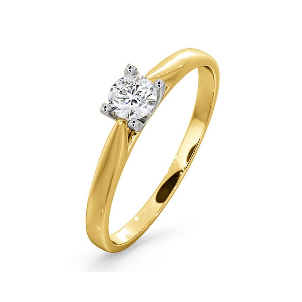 Certified Grace 18K Gold Diamond Engagement Ring 0.25CT-G-H/SI - Image 1