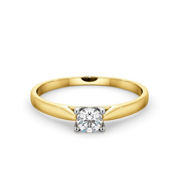 Certified Grace 18K Gold Diamond Engagement Ring 0.25CT-F-G/VS - Image 3