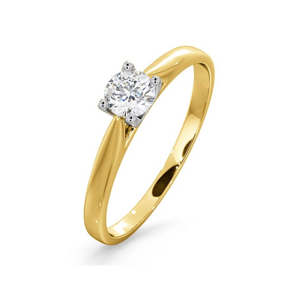 Certified Grace 18K Gold Diamond Engagement Ring 0.33CT-G-H/SI - Image 1