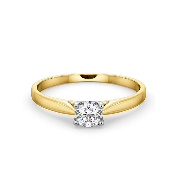 Certified Grace 18K Gold Diamond Engagement Ring 0.33CT-G-H/SI - Image 3