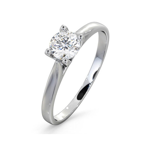 Certified 0.50CT Grace 18K White Gold Engagement Ring E/VS2 - Image 1