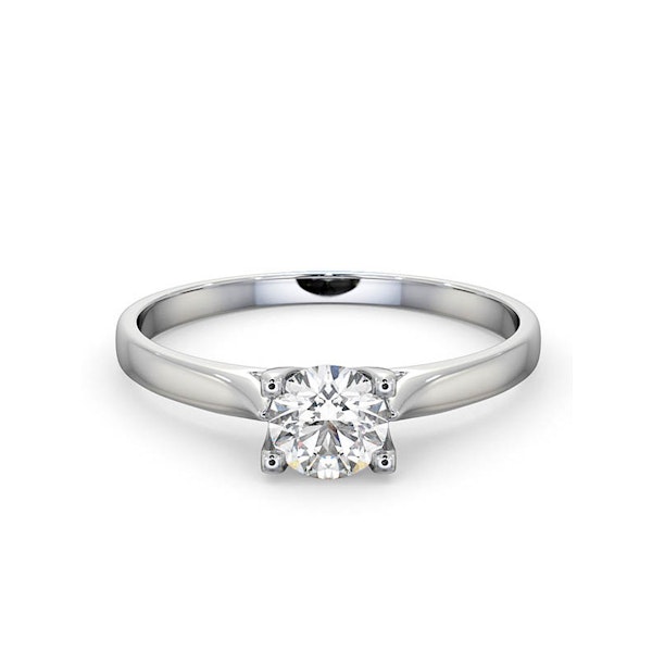 Certified 0.50CT Grace 18K White Gold Engagement Ring E/VS2 - Image 3