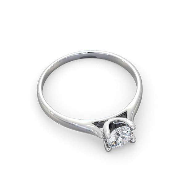 Certified 0.50CT Grace 18K White Gold Engagement Ring E/VS1 - Image 4