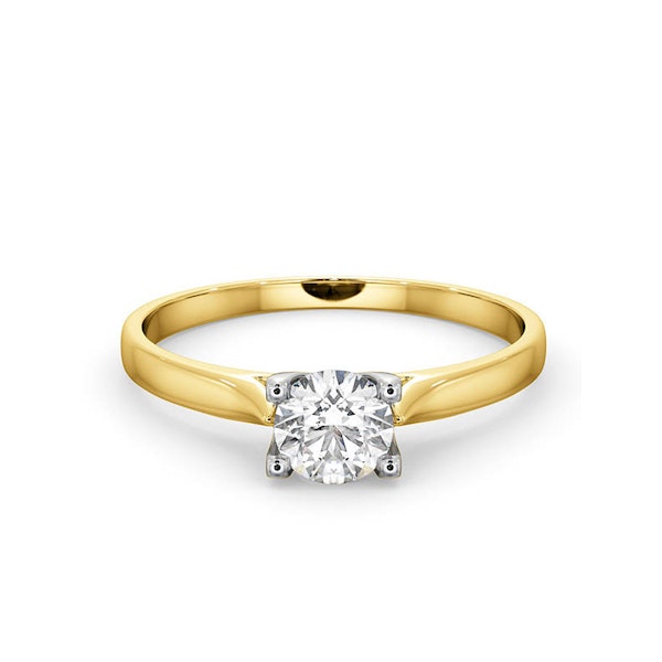 Certified 0.50CT Grace 18K Gold Engagement Ring E/VS1 - Image 3