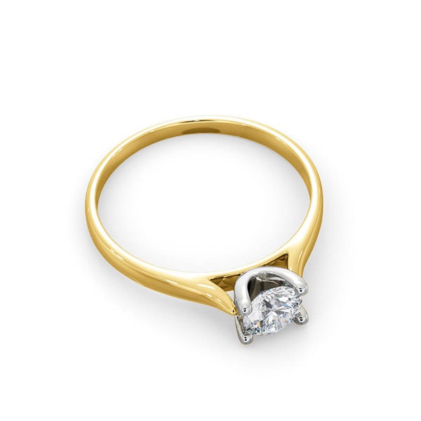 Certified 0.50CT Grace 18K Gold Engagement Ring E/VS1 - Image 4