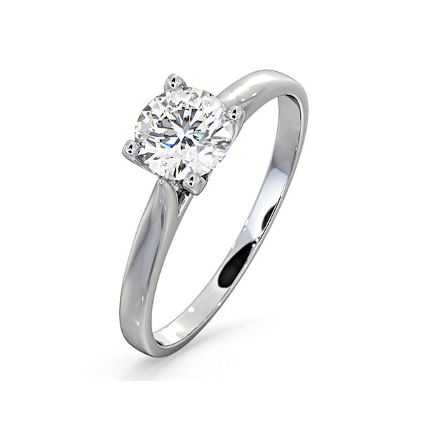 Certified 0.70CT Grace 18K White Gold Engagement Ring E/VS2 - Image 1