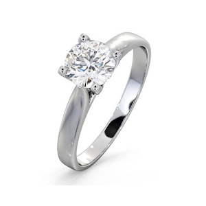 Certified 0.90CT Grace 18K White Gold Engagement Ring E/VS2