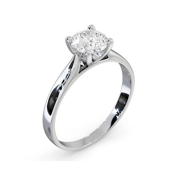 Certified 0.90CT Grace 18K White Gold Engagement Ring E/VS1 - Image 2