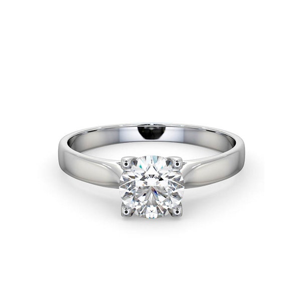Certified 0.90CT Grace 18K White Gold Engagement Ring E/VS1 - Image 3