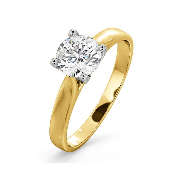 Certified 0.90CT Grace 18K Gold Engagement Ring E/VS2 - Image 1