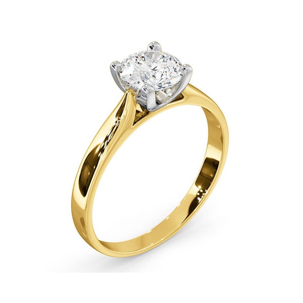 Certified 0.90CT Grace 18K Gold Engagement Ring E/VS1 - Image 2