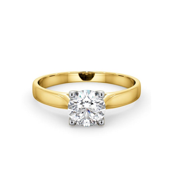 Certified 0.90CT Grace 18K Gold Engagement Ring E/VS1 - Image 3