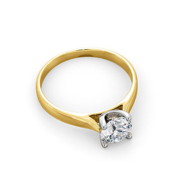 Certified 0.90CT Grace 18K Gold Engagement Ring E/VS2 - Image 4